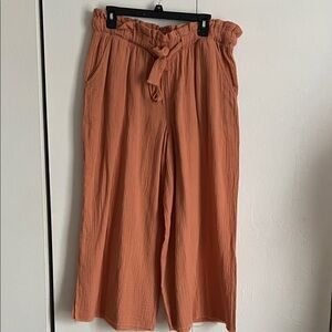 Sincerely Jules Wide Leg Paperbag Waist Cropped Pants Size XL NWT